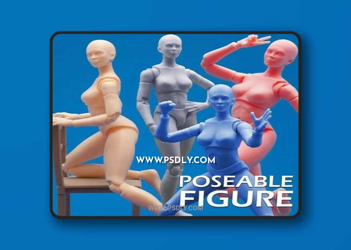 3D STL Articulated Poseable Female Figure