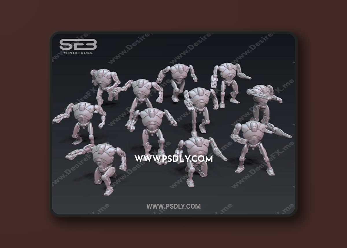 3D STL SEB Miniatures - Super Battledroids (B2 Modular Kit)