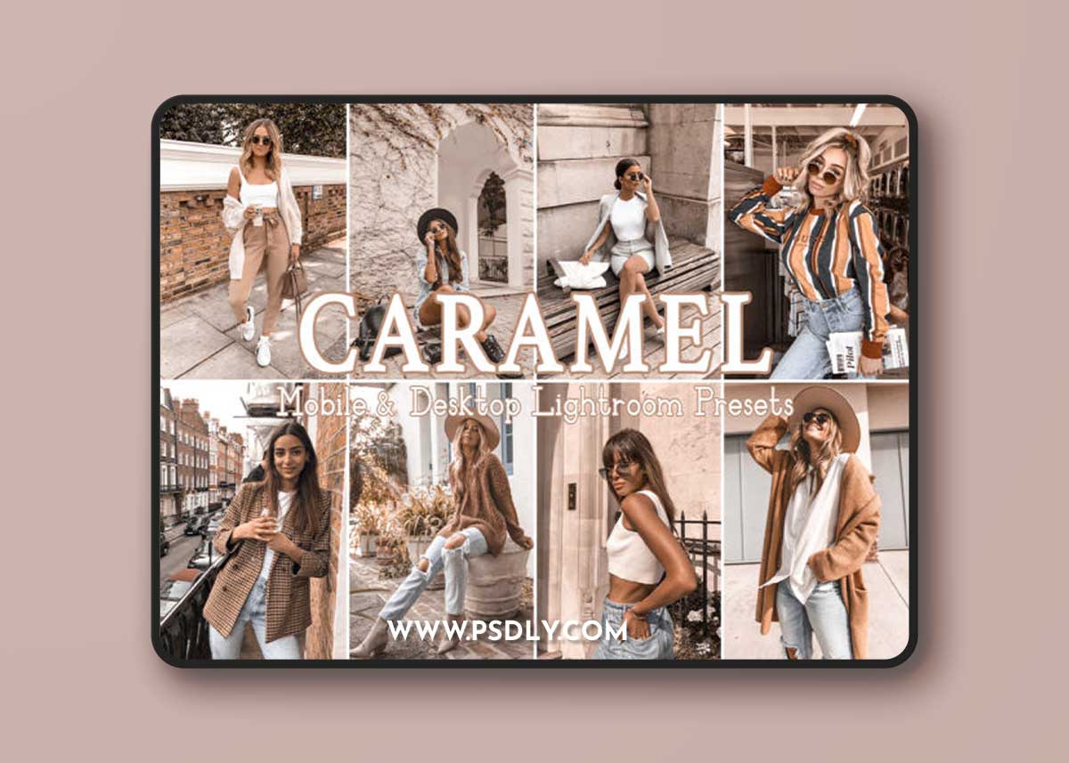 4 Caramel Warm Lightroom Mobile Presets