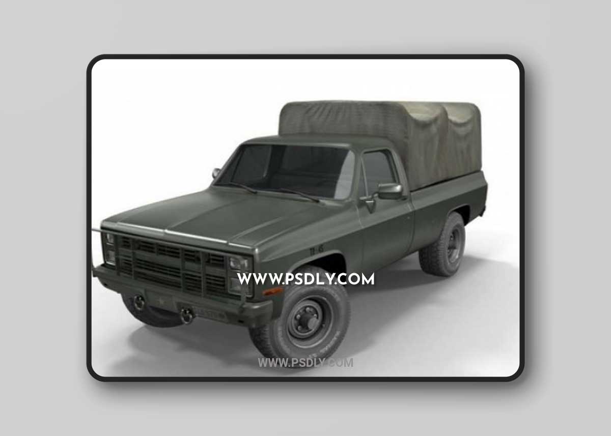 American military truck 3D Model