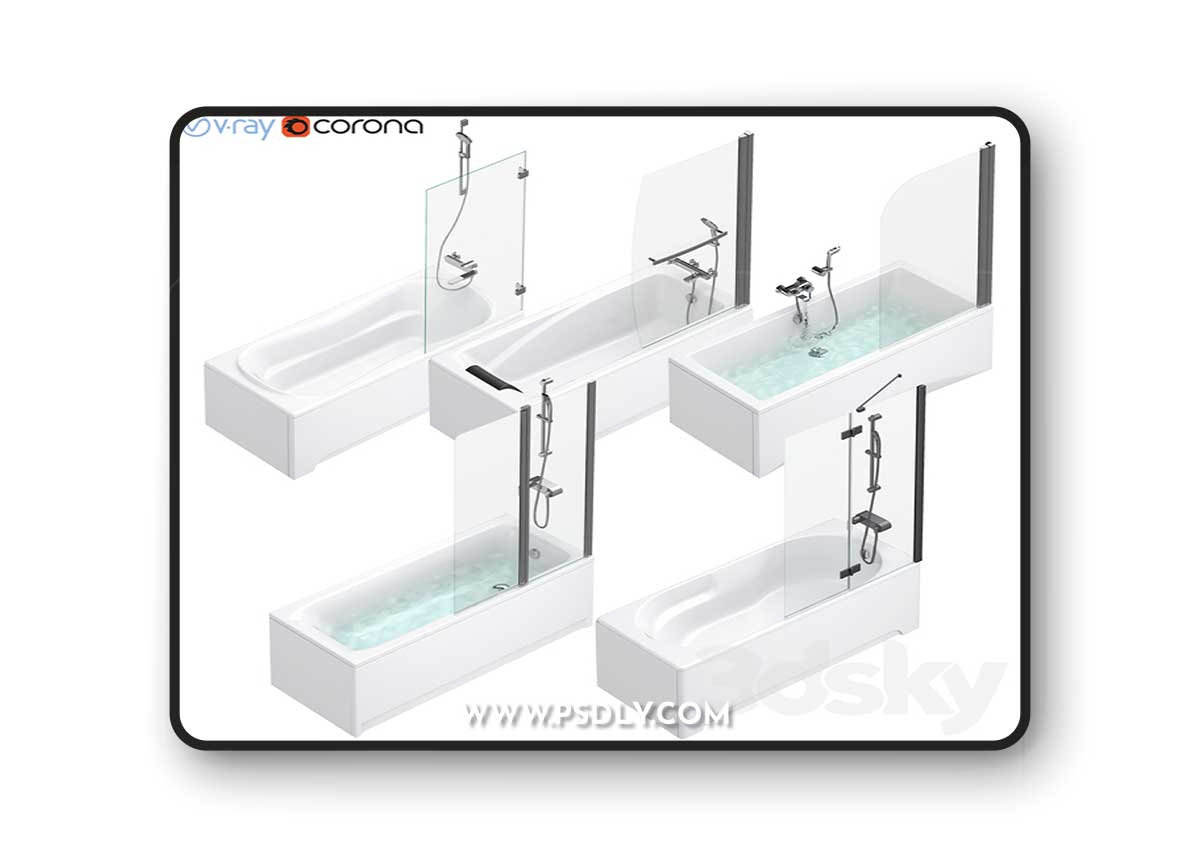 Bath and shower curtains Villeroy & Boch, Sanitana, Roca, Ideal and Cersanit set 95