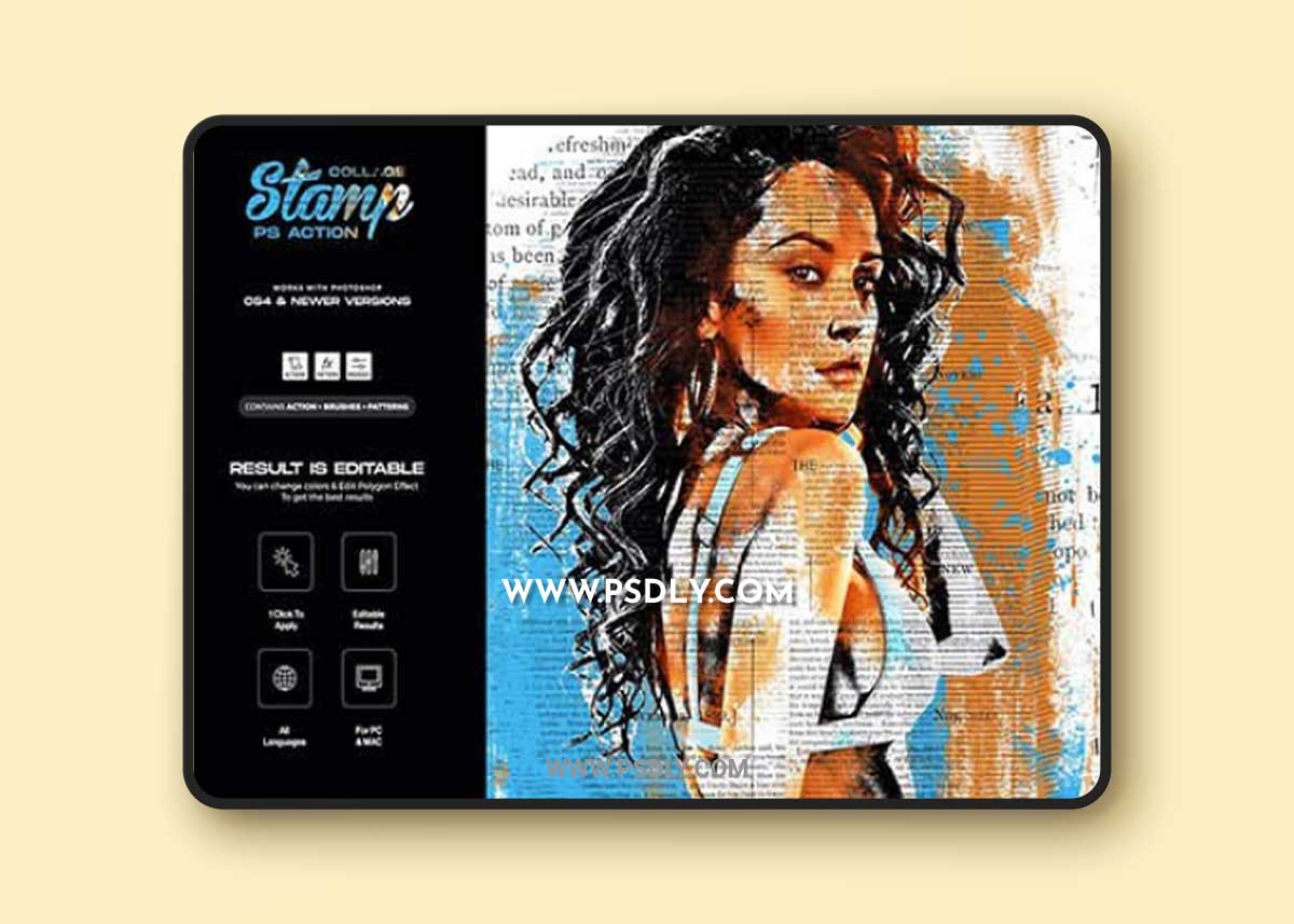 Collage Stamp Photoshop Action