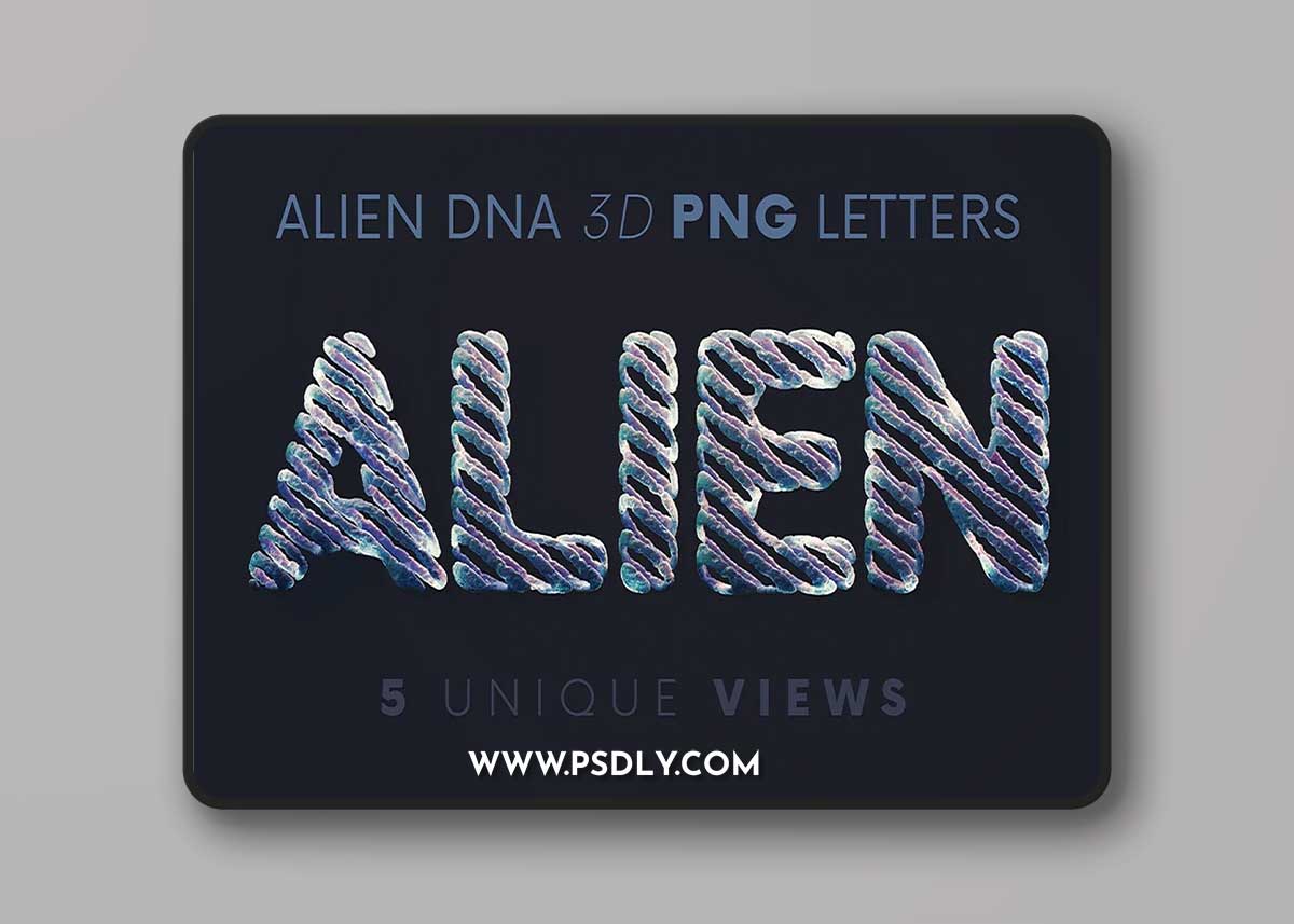 CreativeMarket - Alien DNA Science - 3D Lettering 7109432