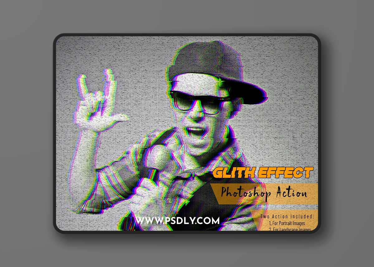 CreativeMarket - Glitch Effect Photoshop Action 7287266