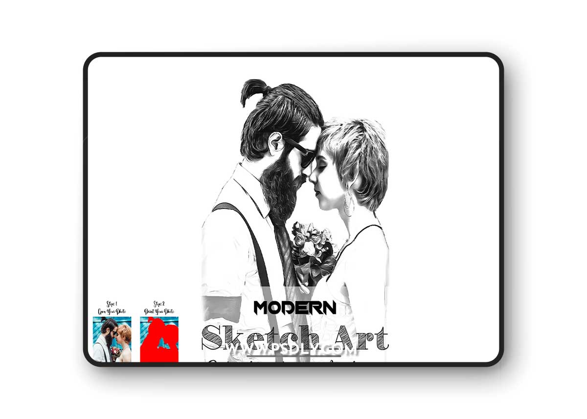 CreativeMarket - Modern Sketch Art PS Action 7305151