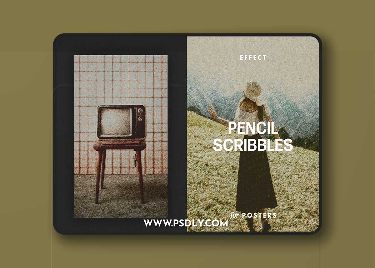 CreativeMarket - Pencil Scribbles Effect for Posters 7202361