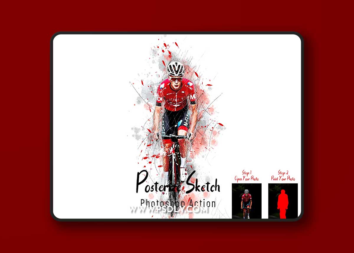 CreativeMarket - Posterize Sketch Photoshop Action 7288745