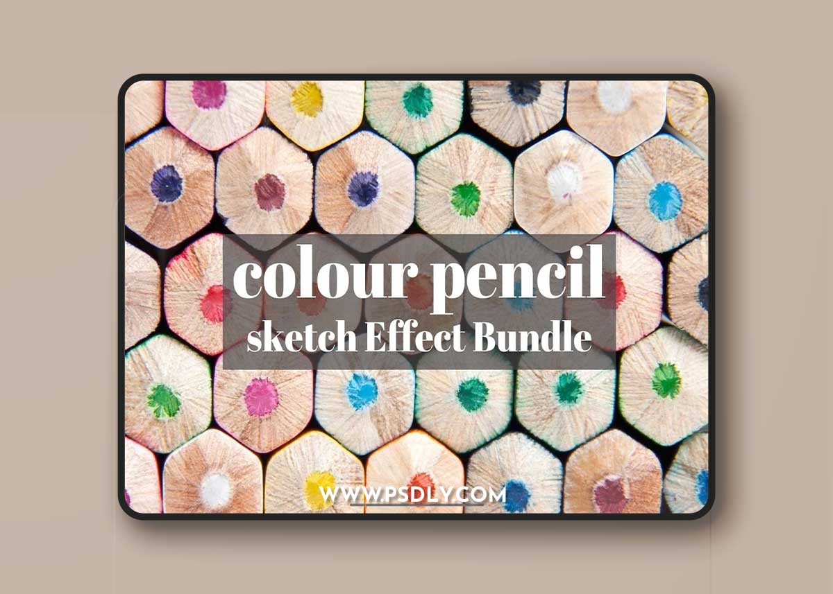 CreativeMarket - Six Colour Pencil Sketch Effect 7296073
