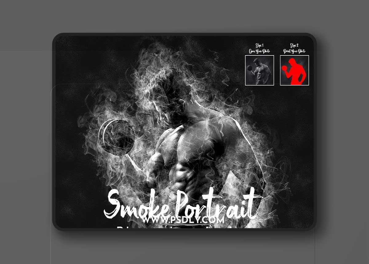 CreativeMarket - Smoke Portrait Photoshop Action 7301935