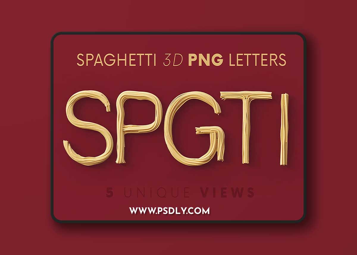 CreativeMarket - Spaghetti - 3D Lettering 7198850