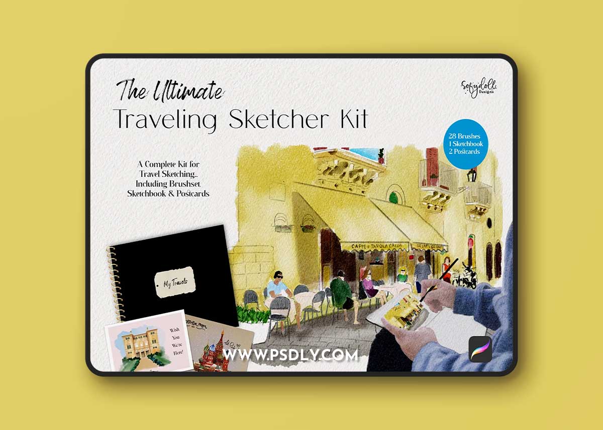 CreativeMarket - The Ultimate Traveling Sketcher Kit 7085466
