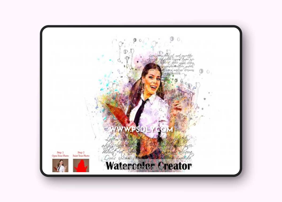 CreativeMarket - Watercolor Creator Photoshop Action 7336076