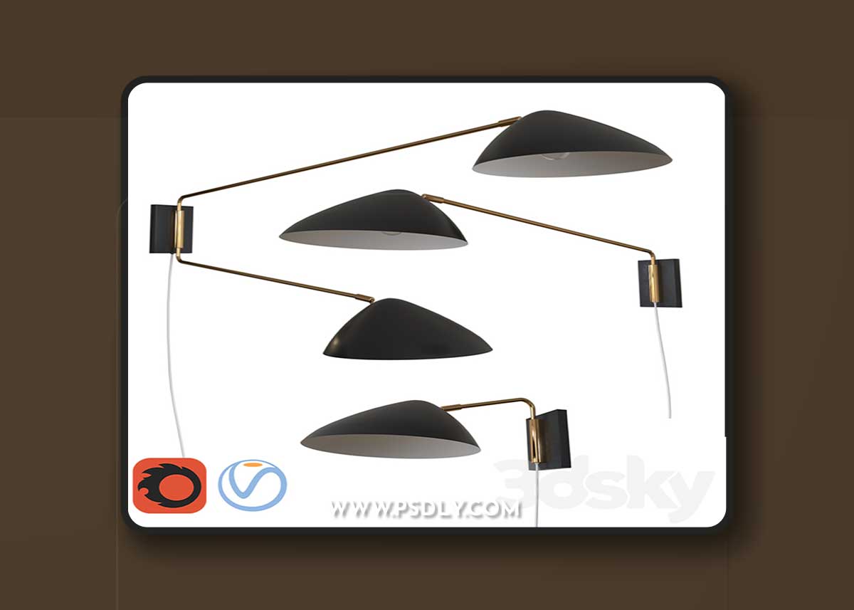 Curvilinear Mid-Century Sconce 3D Model