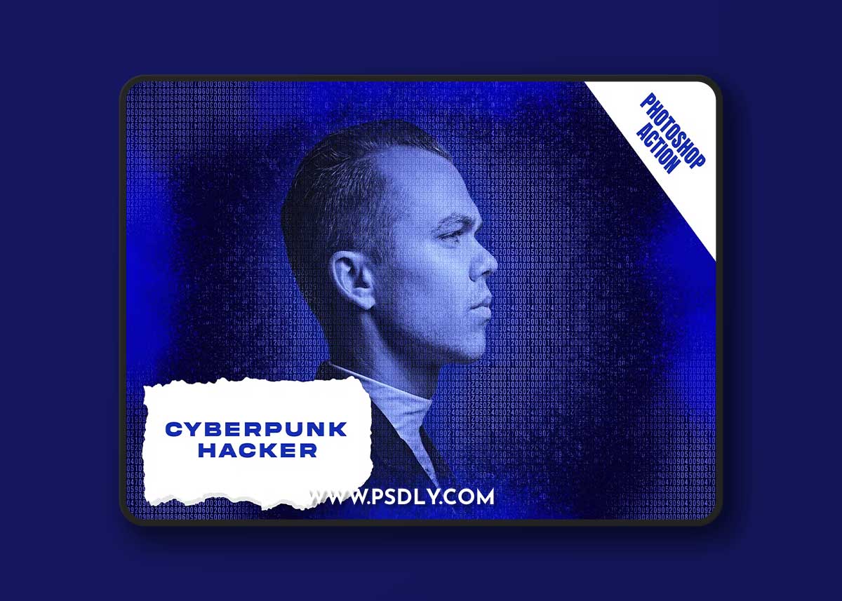 Cyberpunk Hacker Portrait Photoshop Action