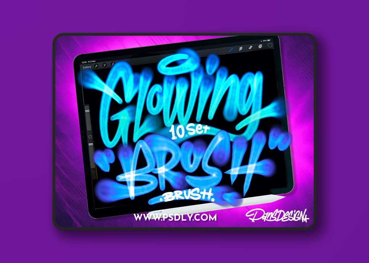 Dans Glowing Light Brush Procreate KLT8F8J
