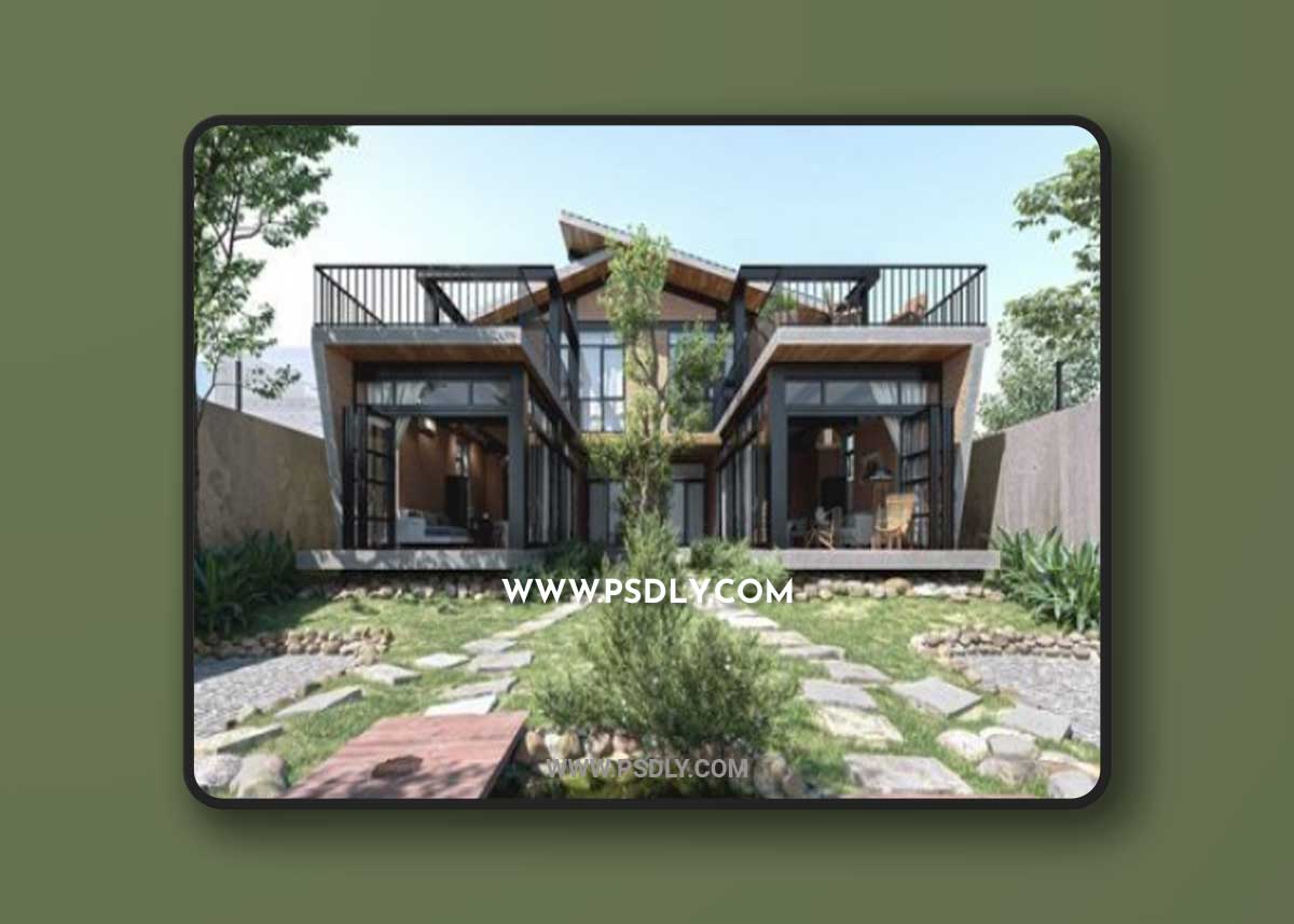 Exteriors House Scene 3D Model