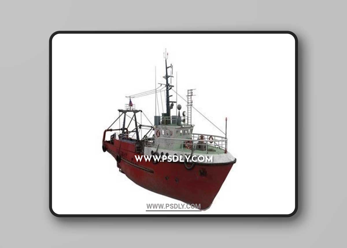 Fishing Trawler Refrigerator Ship 3D Model