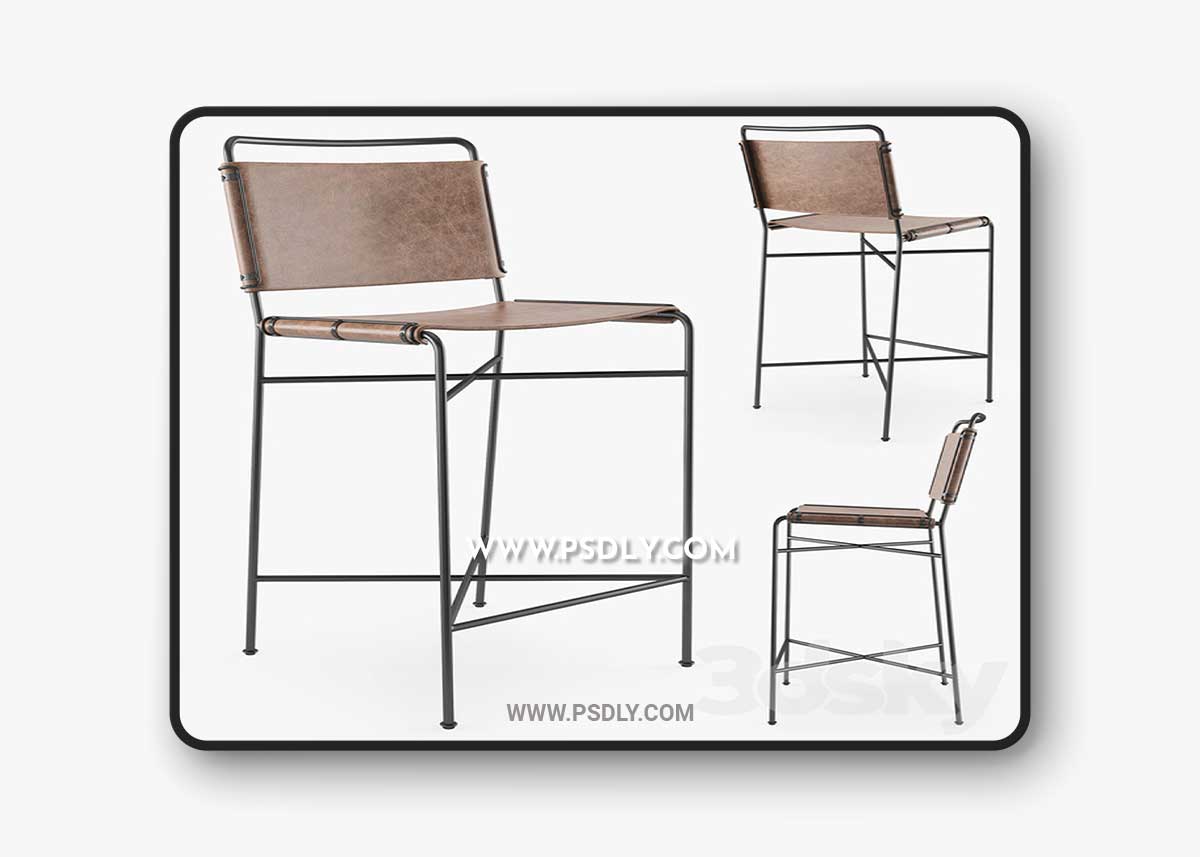 Four Hands WHARTON bar stool 3D Model