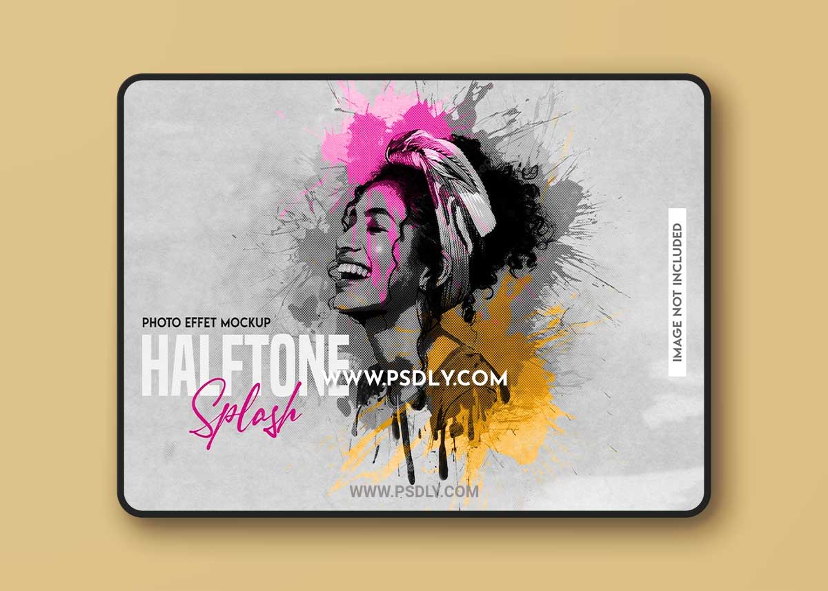 Halftone Photo Effect Mockup Template