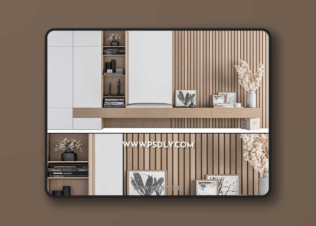 Hallway 09- Wood And White Set 3D Model