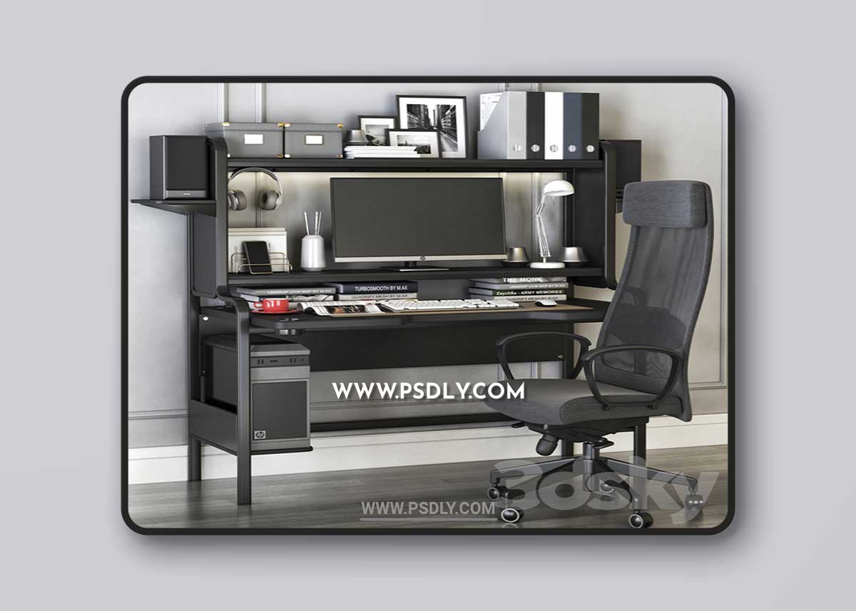 IKEA workplace set with FREDDE desk and MARKUS chair