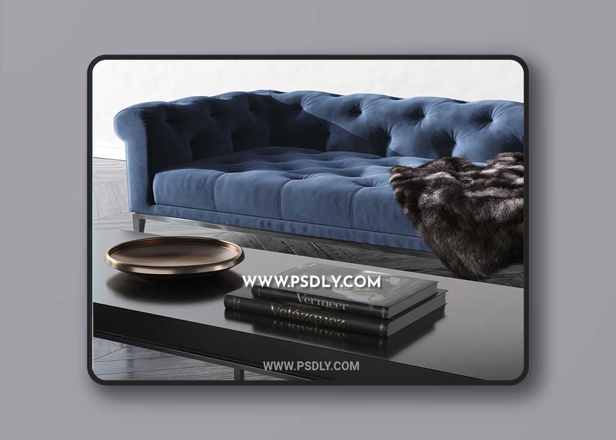 ITALIA CHESTERFIELD FABRIC SOFA 3D Model