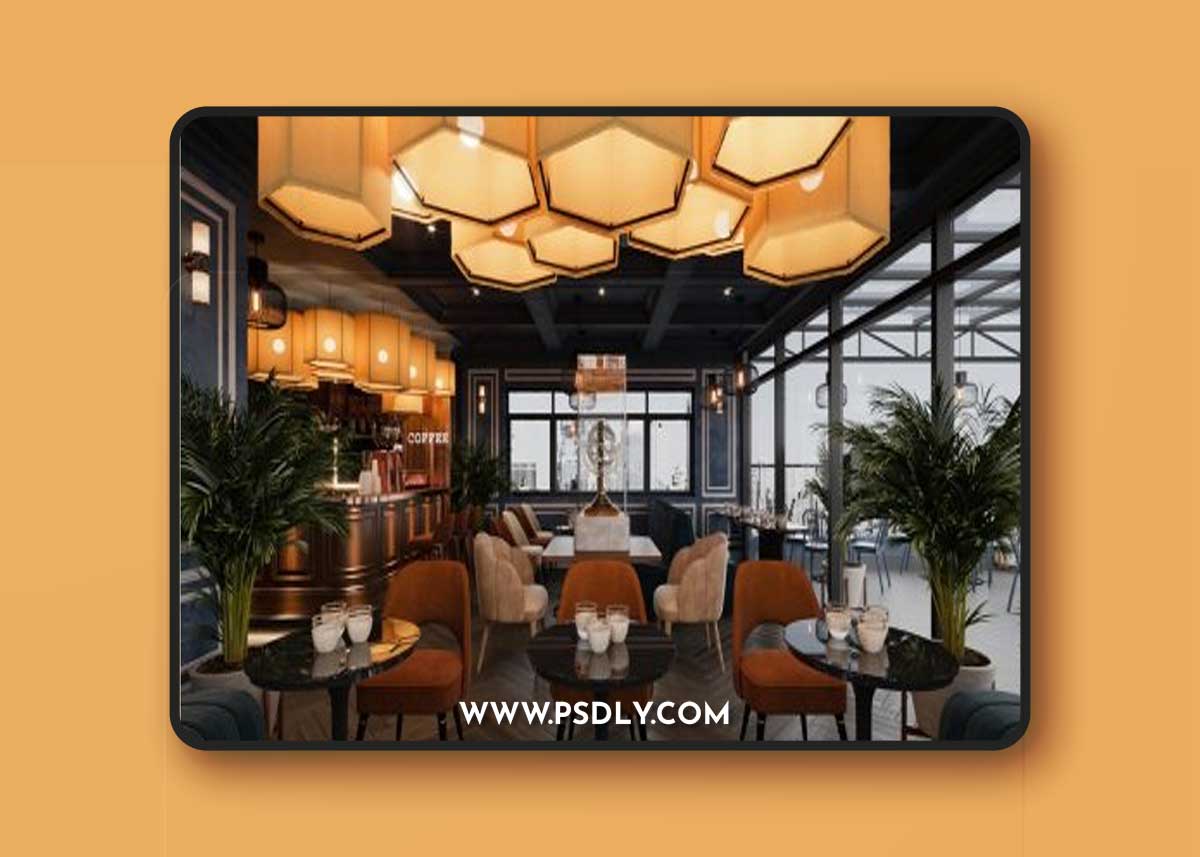 Interior Coffee Scene By Tran Tien Viet 3D Model