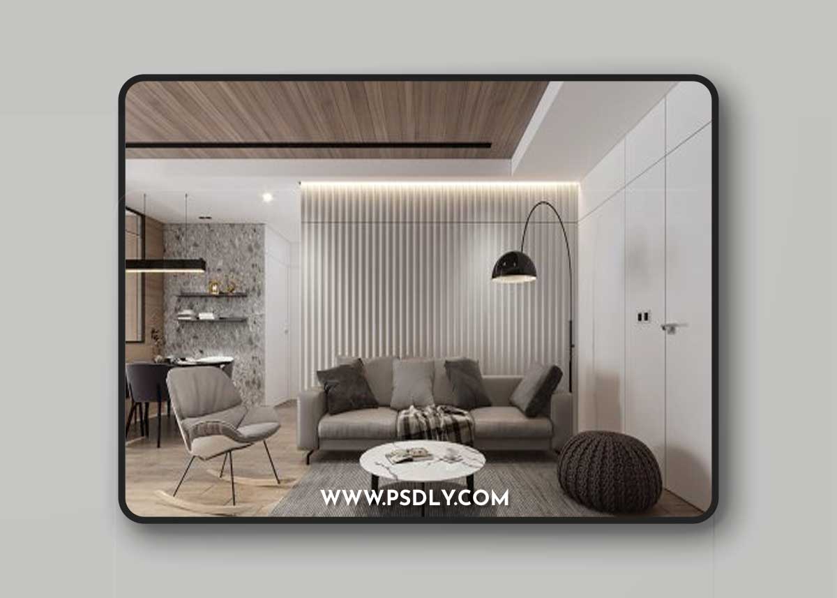 Interior Kitchen – Livingroom Scene By Kien Nguyen