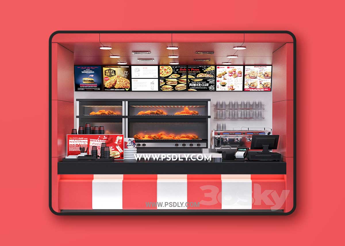 JC Fastfood and Coffee Kiosk 4 3D Model