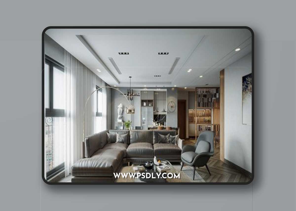 Kitchen – Livingroom Scene By Nam Son 3D Model