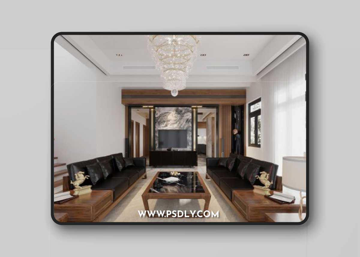 Kitchen – Livingroom Scene By Quang Pham 3D Model