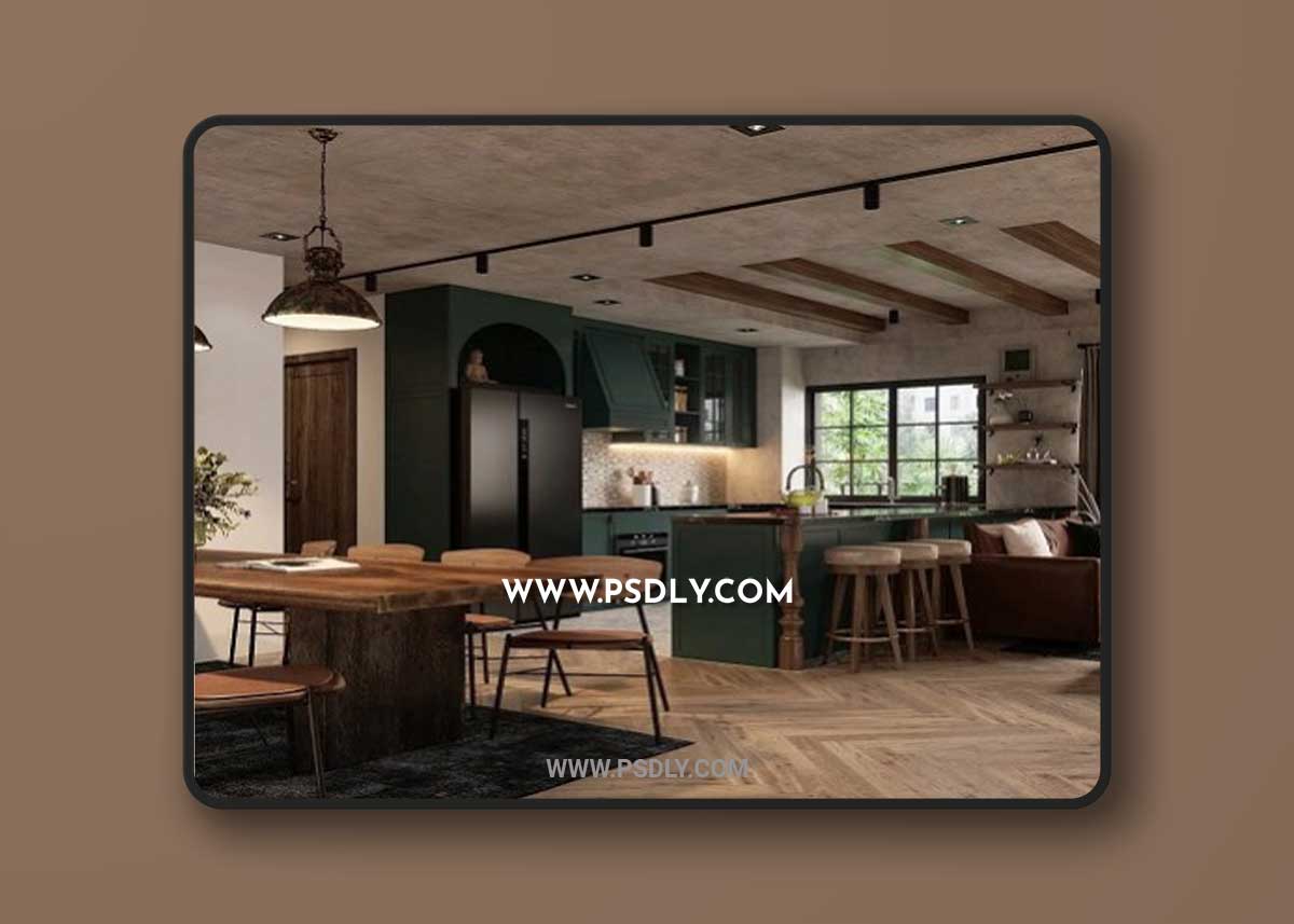 Living Room - Kitchen Interior by Dung Dac