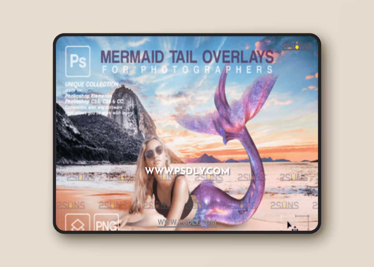 Mermaid Tail Overlay, Photoshop Overlay