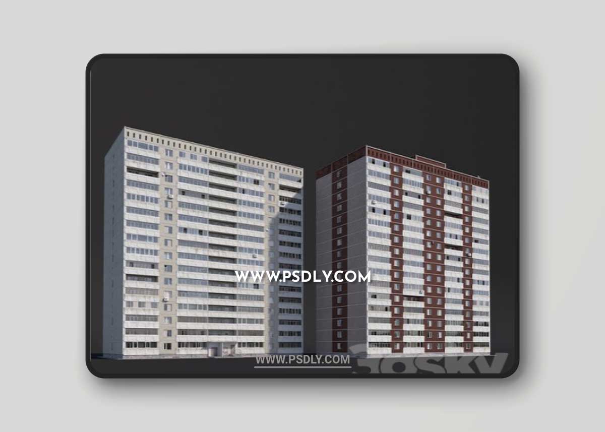 Multi-storey residential building 3D Model