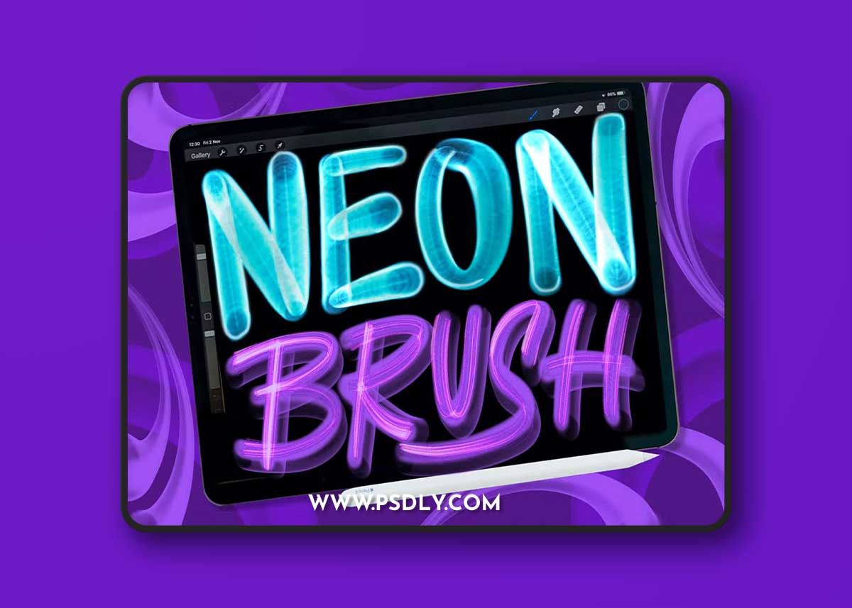 Neon Light Brush Procreate G5J98ZN