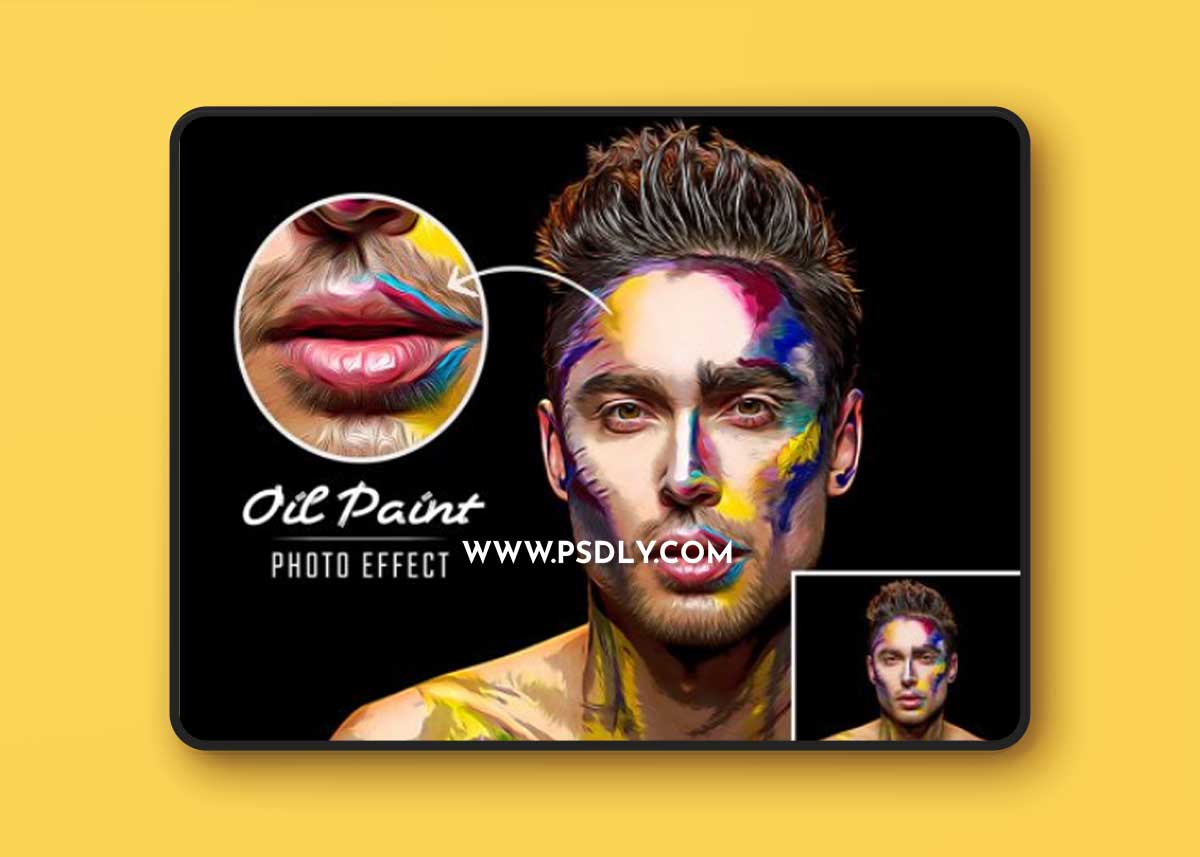 Oil Paint Photo Effect Mockup 507374090
