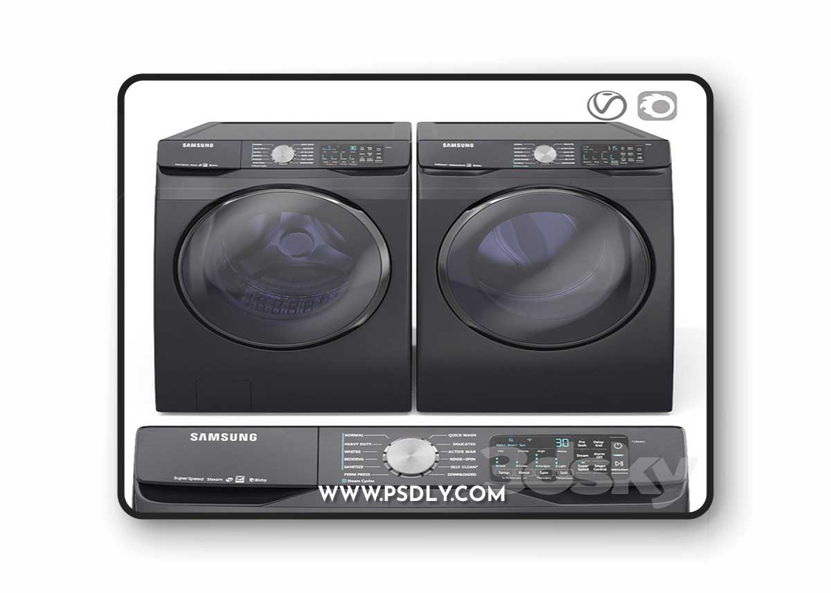 Samsung washer and dryer 3D Model