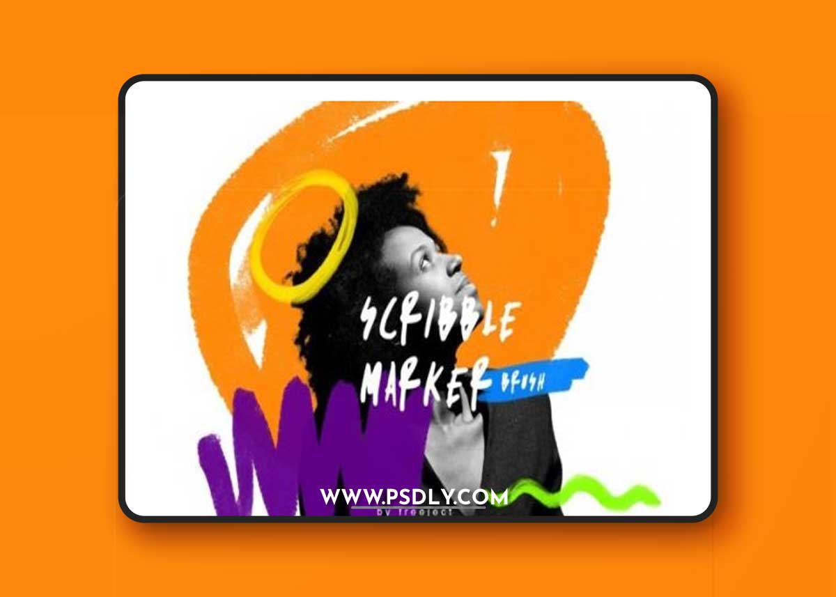 Scribble Marker Brush & PNG