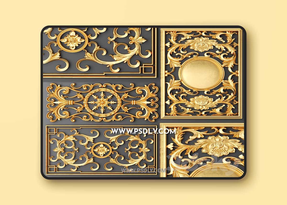 Set, Lattices, Classics, Stucco molding, Rosette, luxury, gold decor, carving, molding, stucco, ceiling, classical