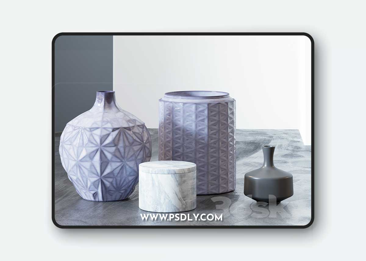 Set vases Ellos Home / Corona 3D Model