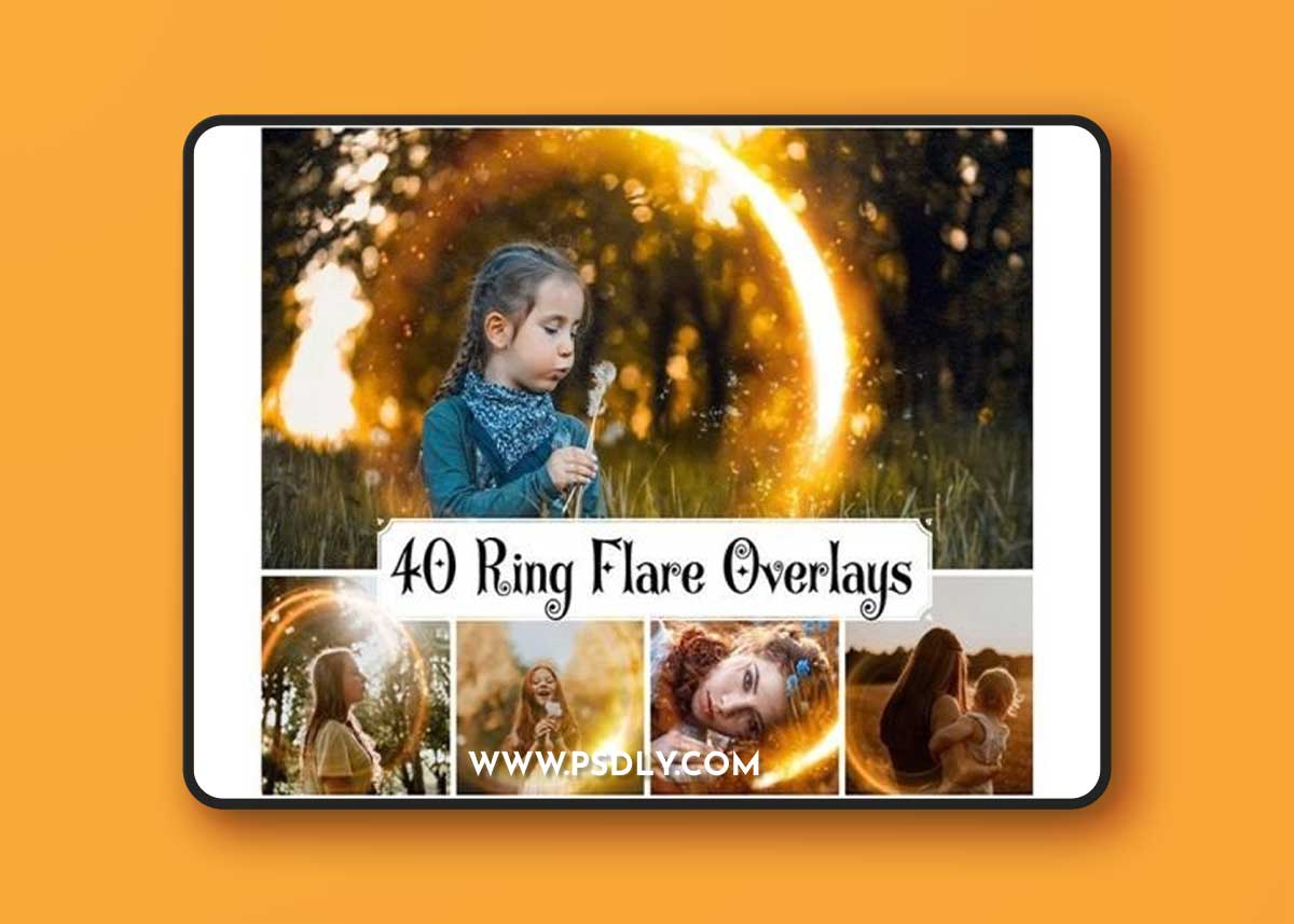 Sun Ring Lens Flare Overlays, Layers