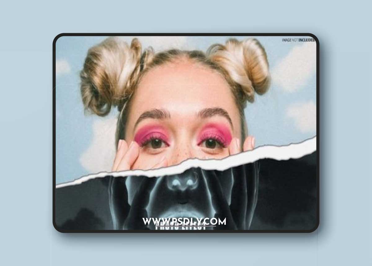 Torn Paper X Ray Photo Effect