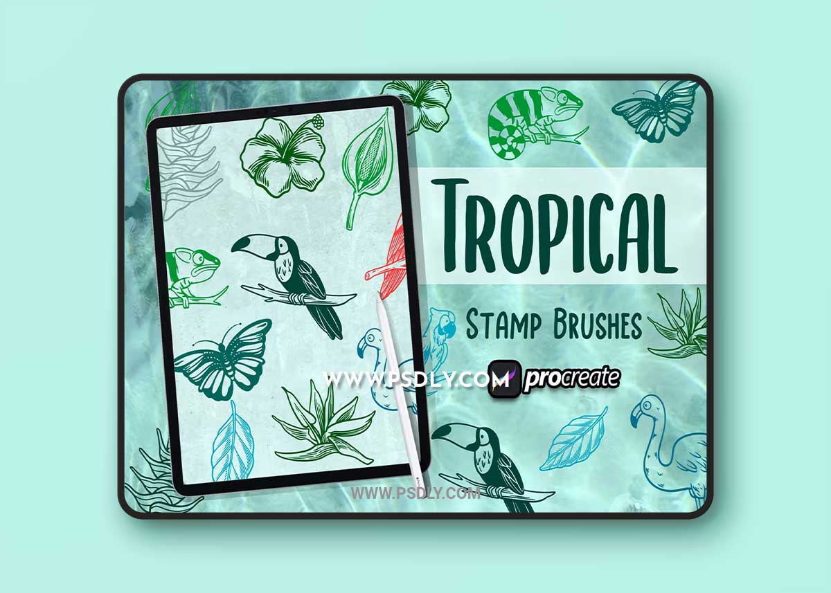 Tropical element Brush Stamp WV4R4VX