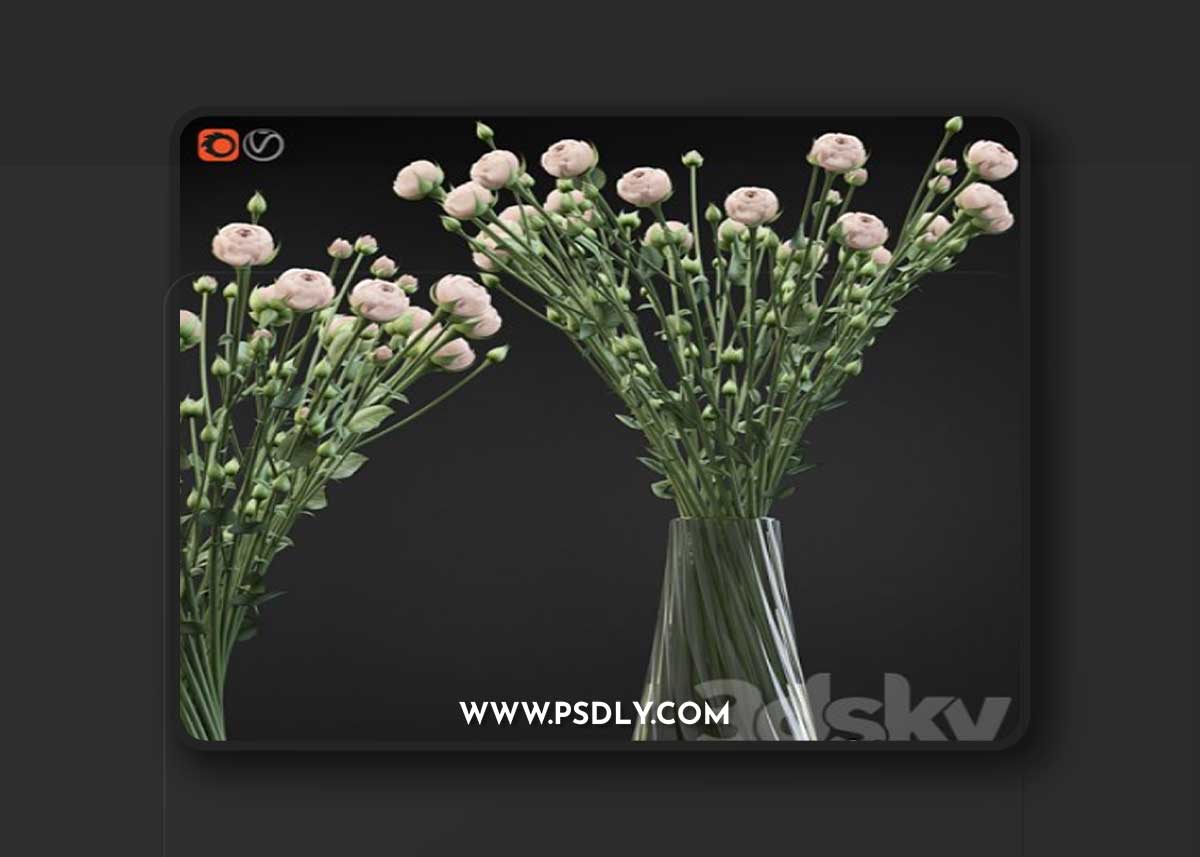 Twist Bouquet Of Small Beige Shrub Roses