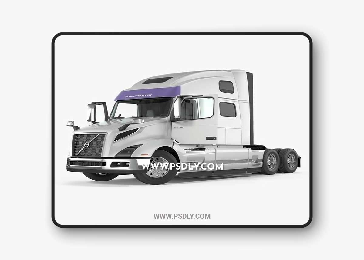 Volvo VNL 860 Truck 2018 with Trailer Rigged 3D Model