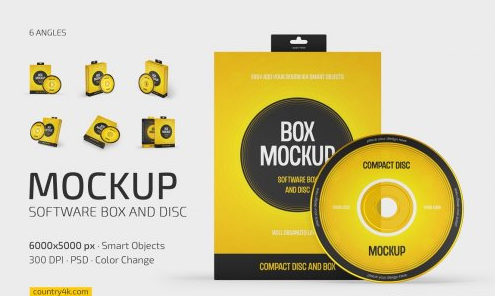 CreativeMarket - Software Box and Disc Mockup Set 7248122