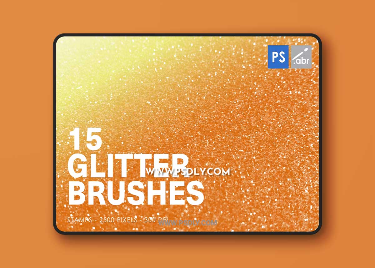 15 Glitter Paper Photoshop Stamp Brushes BBM3ZX6