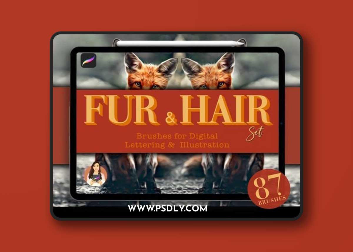 87 Fur & Hair Procreate Brush Set