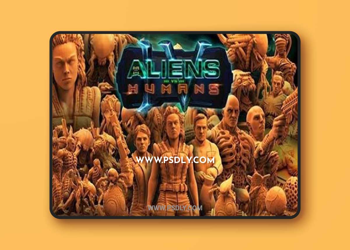 Aliens VS Humans 3D STL 3D Model