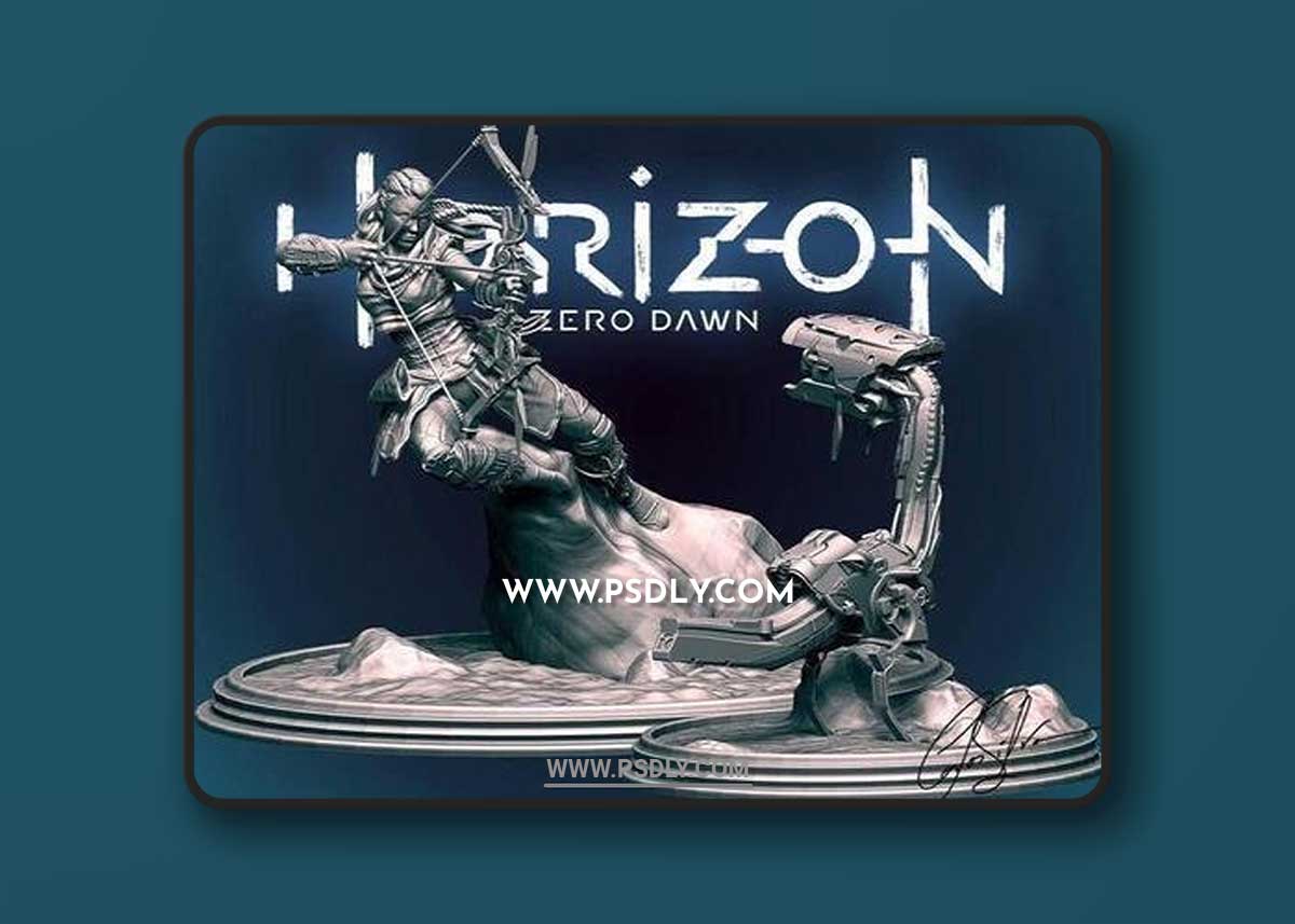 Aloy Horizon Zero Dawn With Watcher 3D